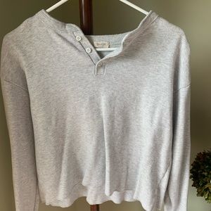 Brandy Melville waffle knit button shirt.